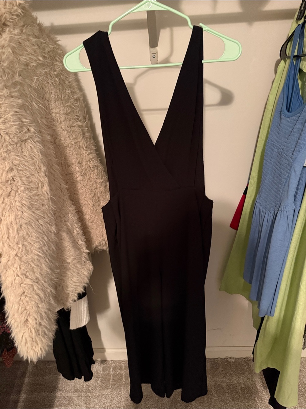 Express Black V-Neck Wide-Strap Jumpsuit